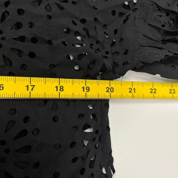 $428 NWOT See by Chloé Eyelet Top Lasercut Perforated Blouse Size 40 Black - Picture 12 of 14
